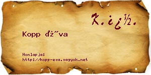 Kopp Éva névjegykártya